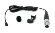 Black Lavalier Lapel Mic 3-pin mini XLR for VocoPro UDH Wireless Transmitters