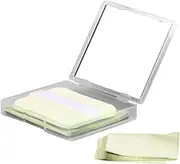 WRITWAA 1 Set Tea Oil Absorbing Sheets with Mirror Puff for Oily Skin Portable Makeup Oil Blotting Paper for The Go