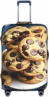 [HTTUP] Cookies Food Chocolate Chips Biscuits Print Practical Elastic Washable Travel Luggage Cover with Concealed Zipper for Suitcases, White, X-Large