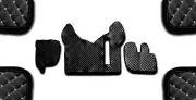 BLACK WHITE ECO LEATHER FLOOR MAT ENGIN COVER FOR RHD TRUCK RENAULT PREMIUM AUTO