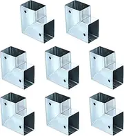 uxcell 2-Way Gazebo Brackets Kit, Right Angle Corner Bracket Woodworking DIY Post Base Kit for 1.61" x 1.22" Lumber for Outdoor Patio Gazebo Log Cabins (8 Pack)