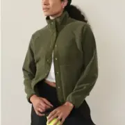 ATHLETA OVERLOOK MICROFLEECE JACKET ASPEN OLIVE MEDIUM New With Tags in packagin