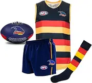 [ADELAIDE CROWS] Junior Youths Kids AFL Auskick Jumper Guernsey Jersey Shorts Socks Playing Pack with Football
