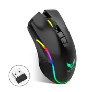 T26 2.4G Wireless TYPE-C Fast Charge Mice 2400DPI 7 Keys Eergonomic Optical RGB Light Gaming Mouse for PC Laptop