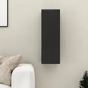 Modern High Gloss Black TV Cabinet 30.5x30x90 cm with Shelves - Engineered Wood Media Unit for Living Room Entertainment Center