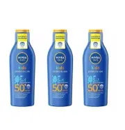 3x NIVEA SUN Kids Moisturising Sun Lotion SPF50+ Suncream 200ml