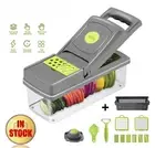 PUSH Vegetable Chopper Slicer Cutter Chopper and Grater 12 in 1 Interchangeable