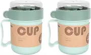 2 Sets Soup Mug with Lid and Spoon Food Flasks Microwave Oven Milk Cup Food Jar Container for Breakfast Soup Noodles Cereal