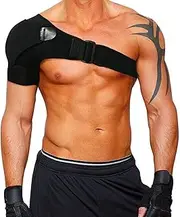Adjustable Sports Shoulder Pads - Unisex Shoulder Brace for Prevent Injuries, Pain Relief, Shoulder Tendonitis, Frozen Shoulder, Shoulder Support Strap for Men Women, Left or Right Arm
