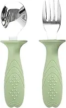 Kids Forks and Spoons - Toddler Utensils Forks and Spoons Set,Food Grade Silicone Flatware, Silverware Children Safe Easy Grip Handles for Led Weaning Ages