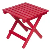 Shine Company Adirondack Square Cedar Wood Foldable Side Table in Red