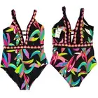NWT Trina Turk Birds of Paradise Plunge One-Piece Tropical Swimsuit Size 14