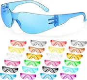 Yunsailing 24 Pack Kid Safety Glasses Scratch Resistant Safety Goggles Anti Splash Eye Protection Windproof Protective Goggles Eyewear Clear Lens Colorful Frame Child Science Class Lab Party Decor