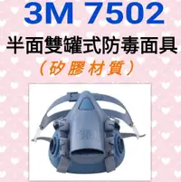 在飛比找PChome24h購物優惠-防毒口罩 矽膠半面式 7502型 3M