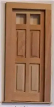 Dollhouse Part - 1/2 scale Door, 4 raised panel, 2 window by Alessio
