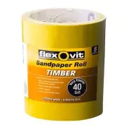 Flexovit 115mm x 5m 40 Grit Timber Sandpaper Roll