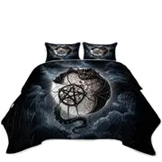 Cool Gothic Bat Art Full Moon Coverlet