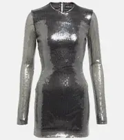 [David Koma] David Koma Sequined minidress AU 14 silver