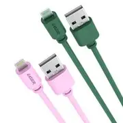 LASER MFi Lightning Cable Pink & Green 2M 2 Pack - CB-MFIA2PG2-L