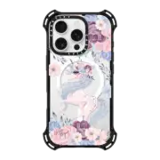 iPhone 16 Pro Bounce Case MagSafe Compatible Winter Unicorn Floral by Nature Magick