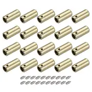 20Pcs 5mm Metal Shoelace Tips Screws Shoelace End Tips Cords End Gold