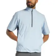 NEW MENS FOOTJOY GOLF S/S 1/4 ZIP HYDRO LITE X RAIN JACKET,LIGHT BLUE/NAVY,LARGE