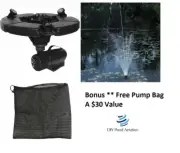 Pond Boss 1/2hp Floating Fountain w/ Lights & 3 Spray Patterns +Free BAG 75'cord