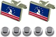 [Select Gifts] Shirt Dress Studs Richmond City USA Flag Cufflinks