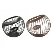 Coffee Capsule Basket Metal Stand Holder Vintage Coffee Pod Storage Shelves Rack