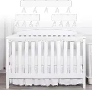 3 Piece White- Crib Rail Cover Protector Safe Teething Guard Wrap -Standard Crib
