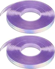uxcell 2PCS 5.47 Yards Silicone Lanyard String, 12mm Wide Bright Color Lacing Cord Laser Reflective Lanyard String for Crafts Weaving DIY Handmade Bracelets Clothes Keychain, Purple