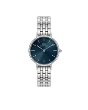 Daniel Wellington Petite 28 Bezel 5-Link Arctic Sunray Silver Watch