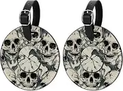 [KQNZT] Luggage Tag, 2 Pcs Personalized Luggage Tags for Suitcases, Bag Tags for Luggage, Custom Luggage Tags, Baggage Tag, Skulls and Numbers