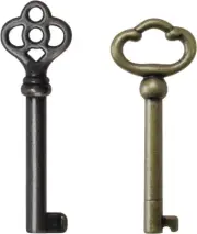 KY-2AB and KY-3AB Skeleton Key, Hollow Barrel Skeleton Keys, Antique Brass Keys,