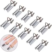 SOESFOUFU Nail Art Forms Kit 15pcs Metal Nail Extension Tips in Silver for Professional or Home Use