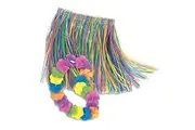 Child Luau Skirt Lei Set - Vibrant Tropical Design - Perfect for Parties, Hula Dance, Beach Fun