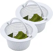 Pool Filter Basket, In-Ground Pool Skimmer Basket, 2X Replacement Drain Filter Cleaning Tools for Lawn Garden Spa Debris Removal Cleanout Leaves