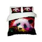 Giant Pandas And Color Pigments 3D Quilt Duvet Doona Cover Set Pillow case Print