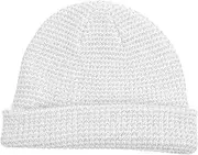 [ANDRESLAD] Lightweight Unisex Beanie Hat for Winter Sports Reflective Running Hat Satin Bonnet Safety Cap for Outdoor White