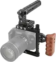 CAMVATE DSLR Camera Cage Top Handle Wood Grip for Canon Nikon Sony Panasonnic