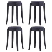 vidaXL Stackable Stools 4 pcs Black Plastic