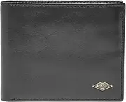 [FOSSIL] Men's Ryan Leather RFID-Blocking Bifold with Flip ID Wallet, Black