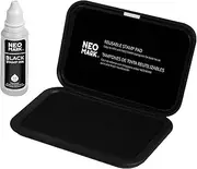 NEO MARK Stamp Pad Kit (1oz Ink Included) - 4.4"x 2.3", Magnetic Lid, Premium Quality Felt Stamp Pad (Black)