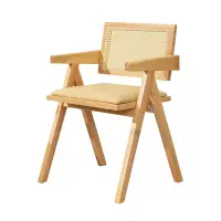 在飛比找Yahoo奇摩購物中心優惠-文創集 波利原木紋實木透氣皮革單人休閒椅/主人椅-50.5x