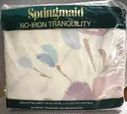 Springmade No-Iron Tranquility Vintage SILK POPPIES Queen Fitted Sheet