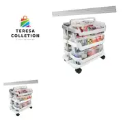 3-Compartment Stackable Caddy Organizers with Swivel Casters for Easy Mobility