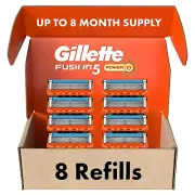 Gillette Fusion5 Power Razor Blade Refills, 8 Ct Lubrastrip Shave for Men