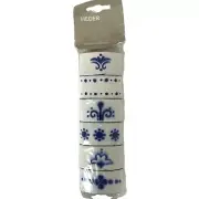 IKEA Heder Swedish Blue White Enamel Napkin Rings Set of 6 Katarina Brieditis