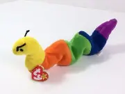 TY Inch Inchworm Beanie Babies Baby 1995 Pvc Pellets 4044 Swing Tag Errors Rare