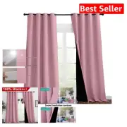 Thermal Insulated Blackout Curtains - Set of 2, 52" x 102" for Total Darkness